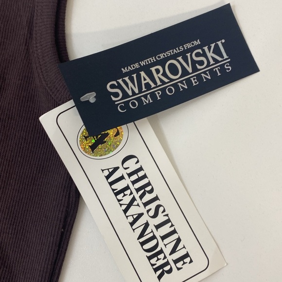 Vintage Western Ribbed Tank Top Boot Print Austrian Crystal Large - Picture 7 of 11